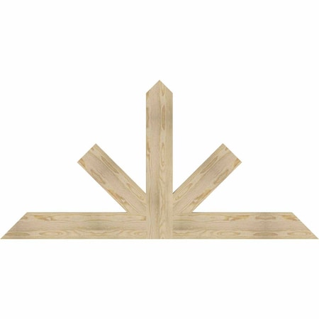 Ekena Millwork Saratoga Rough Sawn Timber Gable Bracket, Douglas Fir, 72"W x 36"H x 2"D x 6"F, 12/12 Pitch GBW072X36X0206SAR00RDF